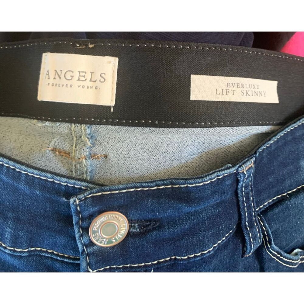 Angel Mid Rise Skinny Ankle in Mariner Stretch Blue - Picture 3 of 6